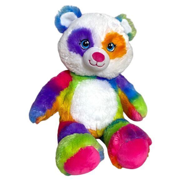 Build-A-Bear Rainbow Tie-Dye Panda Plush Stuffed Animal 16" 2014 Colorful - Picture 2 of 7